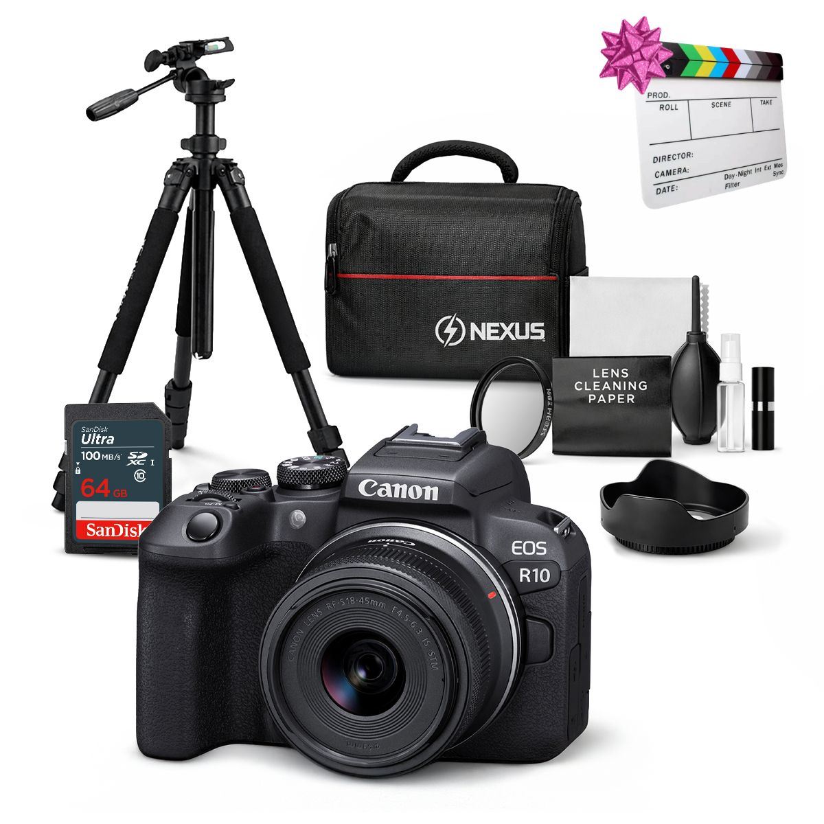 Cámara Canon EOS R10 + Lente RF-S 18-45mm + Kit Ultimate de Accesorios