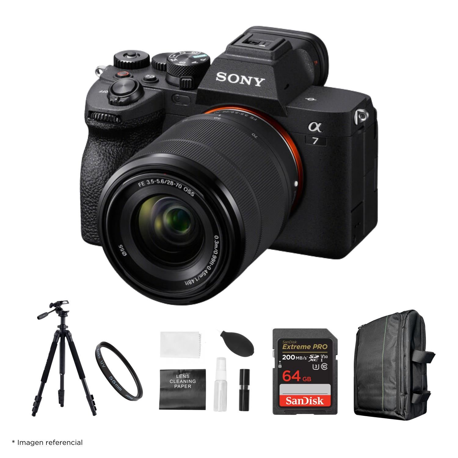 Cámara Sony Alpha a7 IV Full Frame Mirrorless + Lente 28-70mm + Kit Ultimate de Accesorios