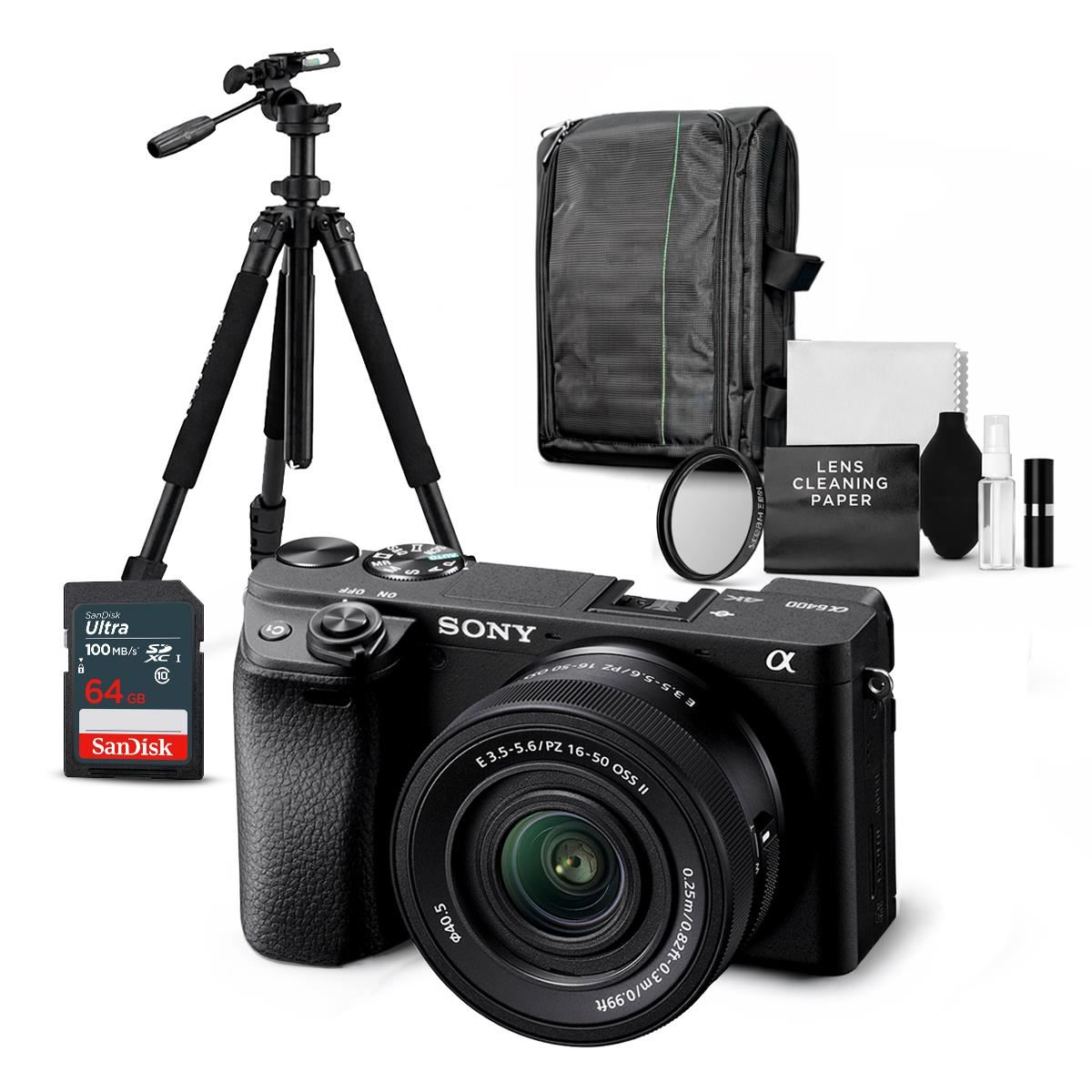Cámara Sony Alpha a6400 Mirrorless + Lente 16-50mm II + Kit Ultimate de Accesorios