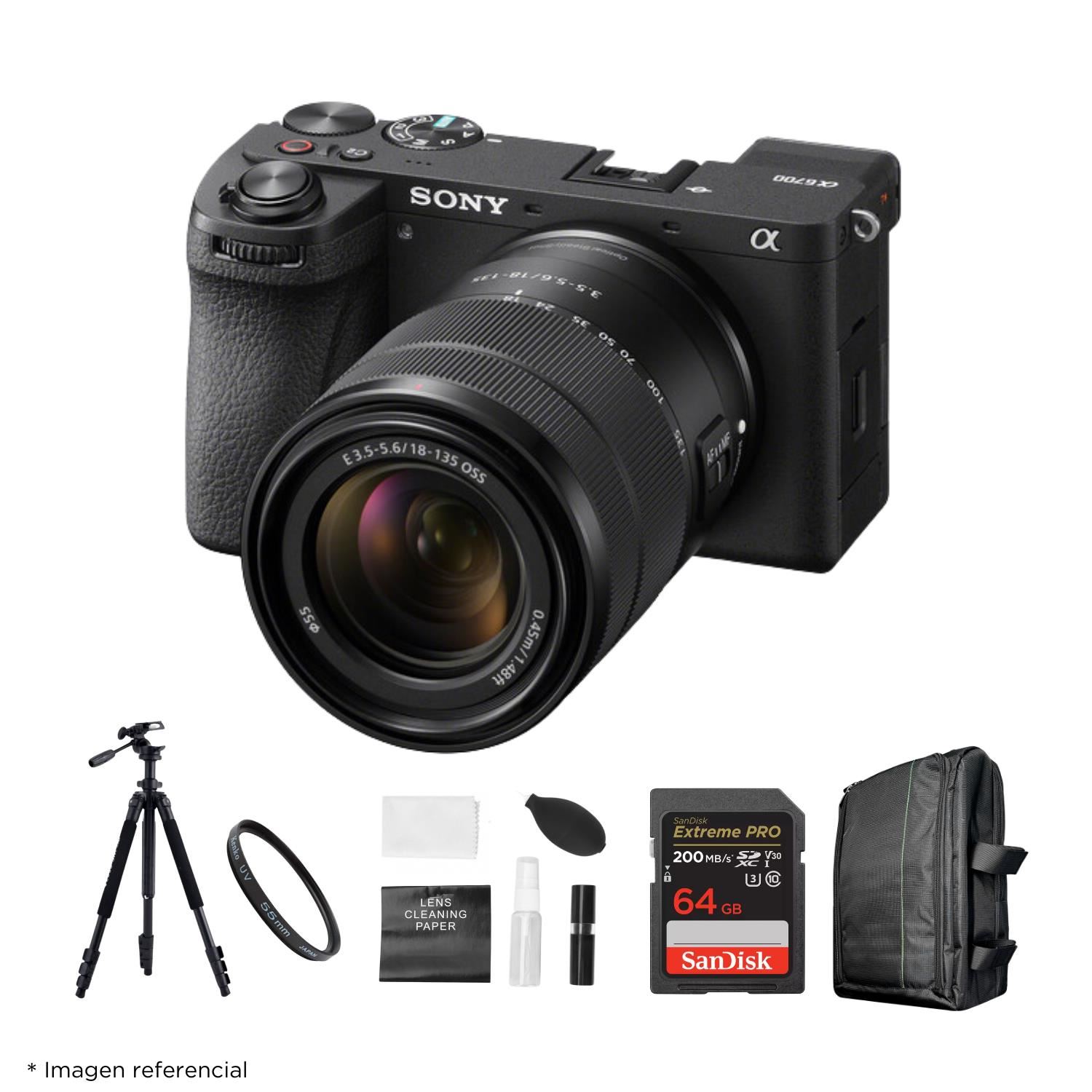Cámara Sony Alpha a6700 Mirrorless + Lente 18-135mm + Kit Ultimate