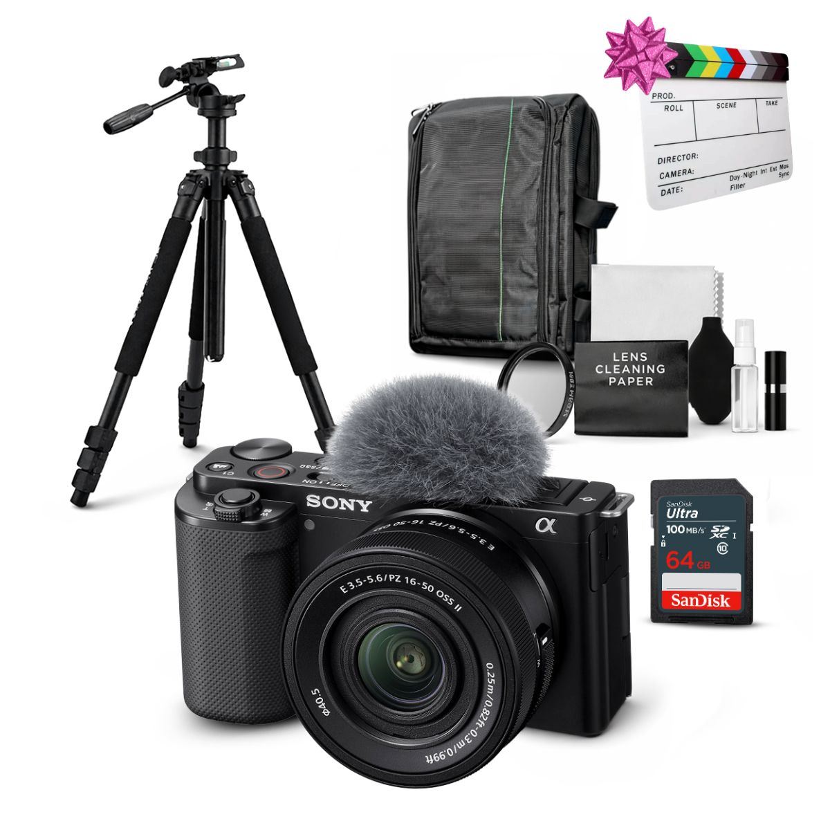Cámara Sony ZV-E10 Mirrorless + Lente 16-50mm f35-56 II + Kit Ultimate de Accesorios