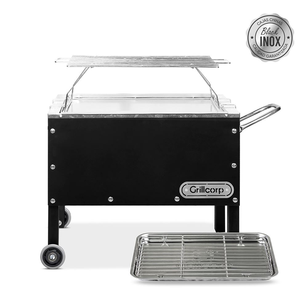 Caja china Junior Black Inoxidable con Parrilla de Varillas Inoxidables | Grillcorp