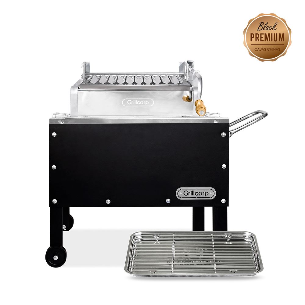 Caja china Junior Black Premium con Parrilla de Levante Mixta | Grillcorp