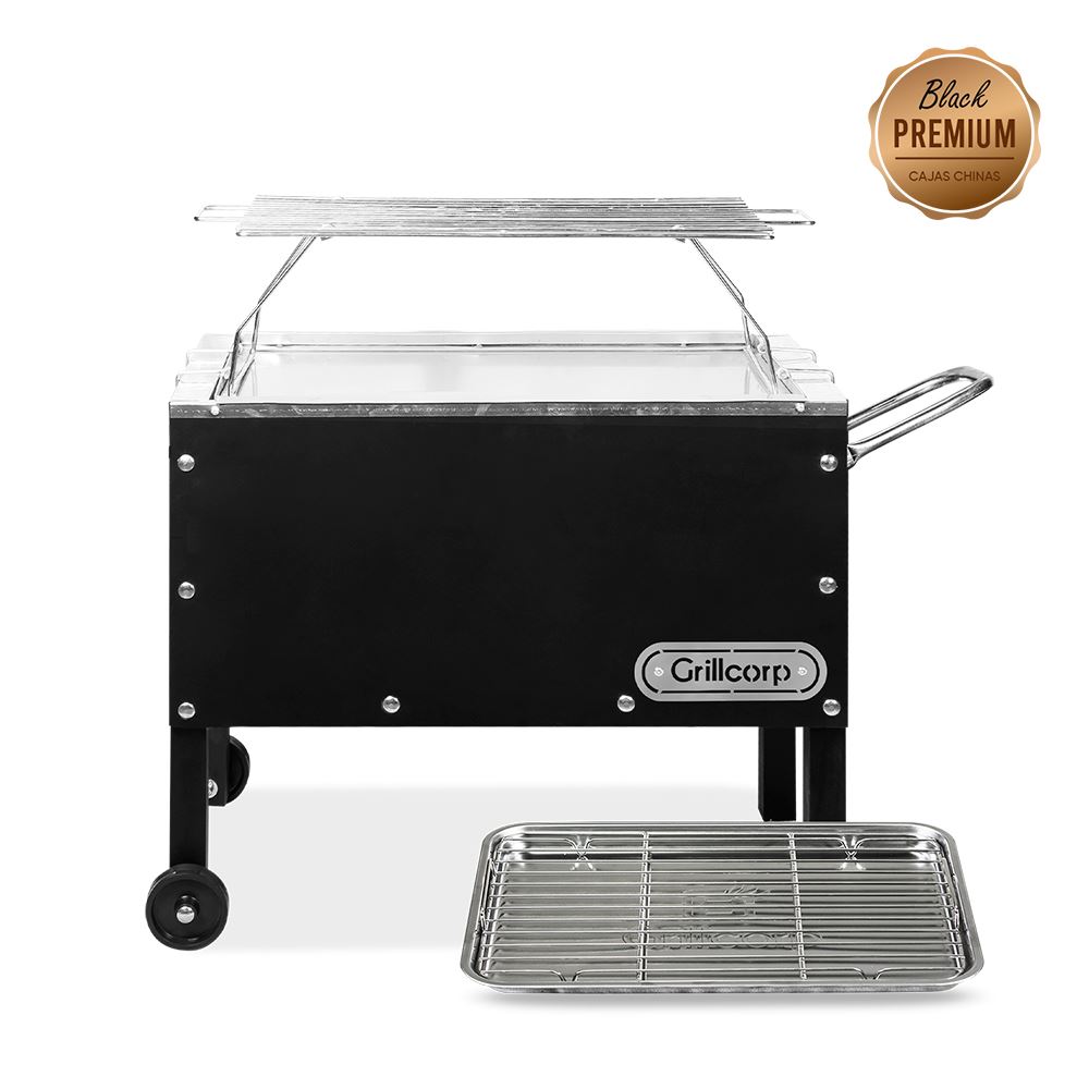 Caja China Junior Black Premium con Parrilla de Varillas Inoxidables | Grillcorp