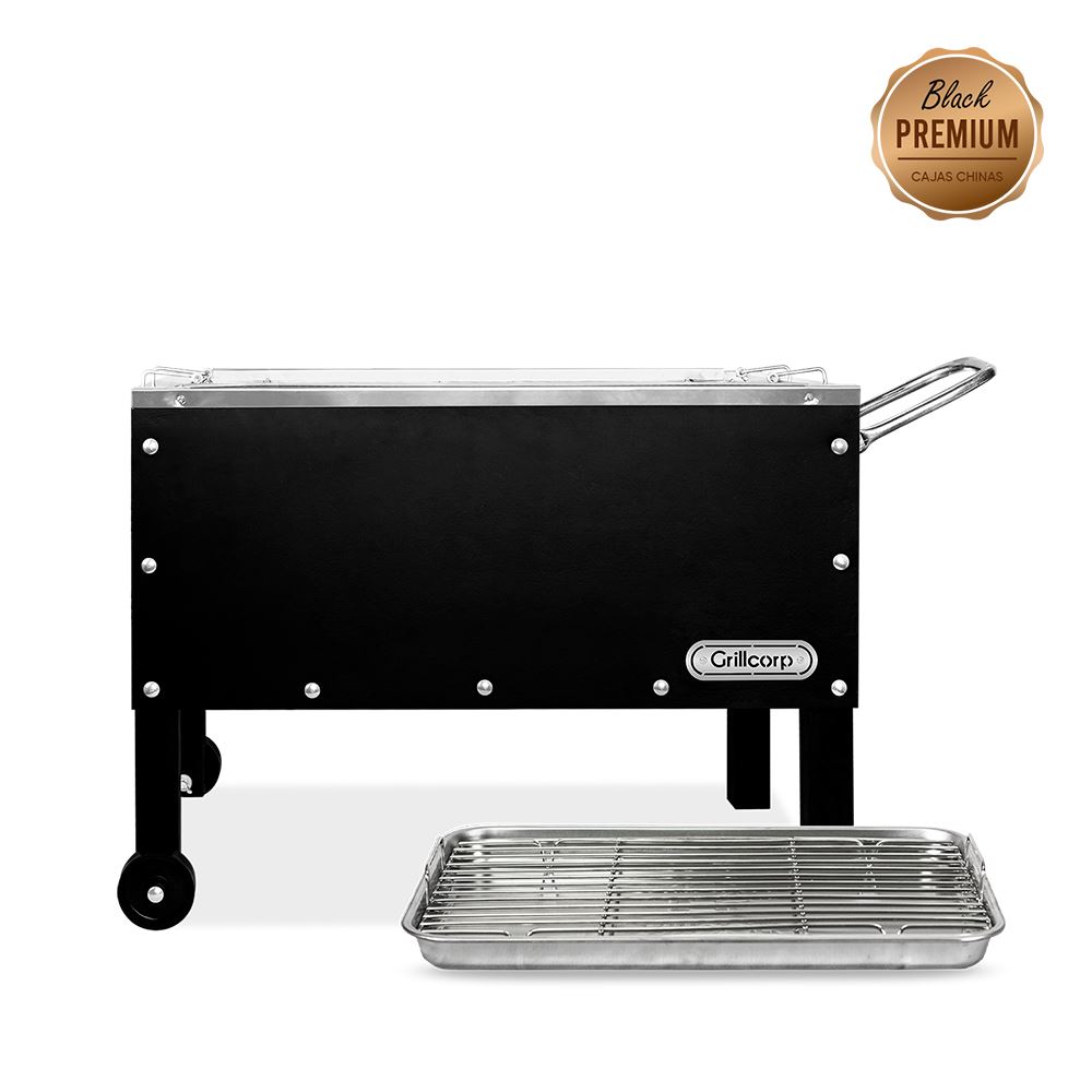 Caja China Mediana Black Premium con Parrilla de Varillas Inoxidables | Grillcorp