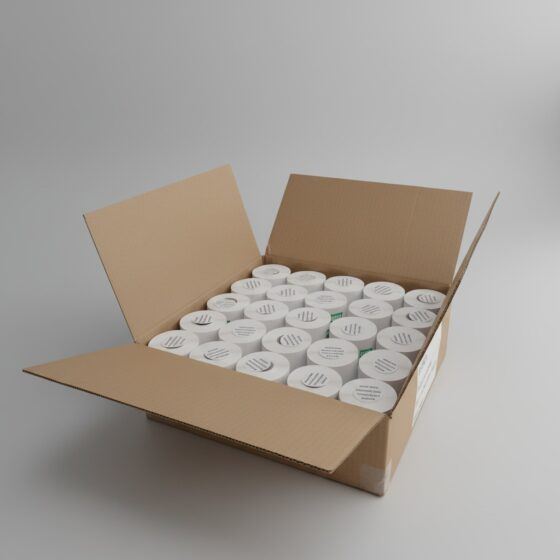 Caja de 50 rollos de 1000 etiquetas adhesivas térmico stickers 50x25mm 2x1" tuco de 1 pulgada