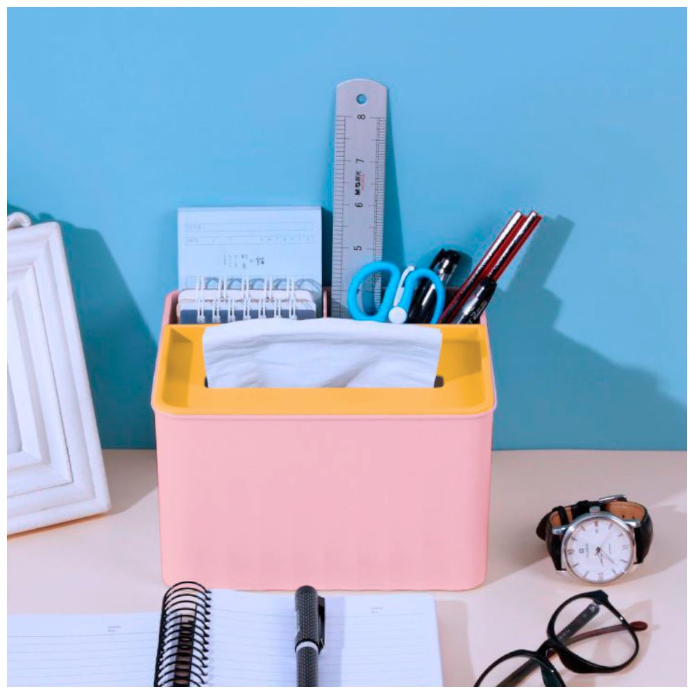 Caja Organizador de Escritorio Oficina Porta Lapiceros Plumones U05 Blanco