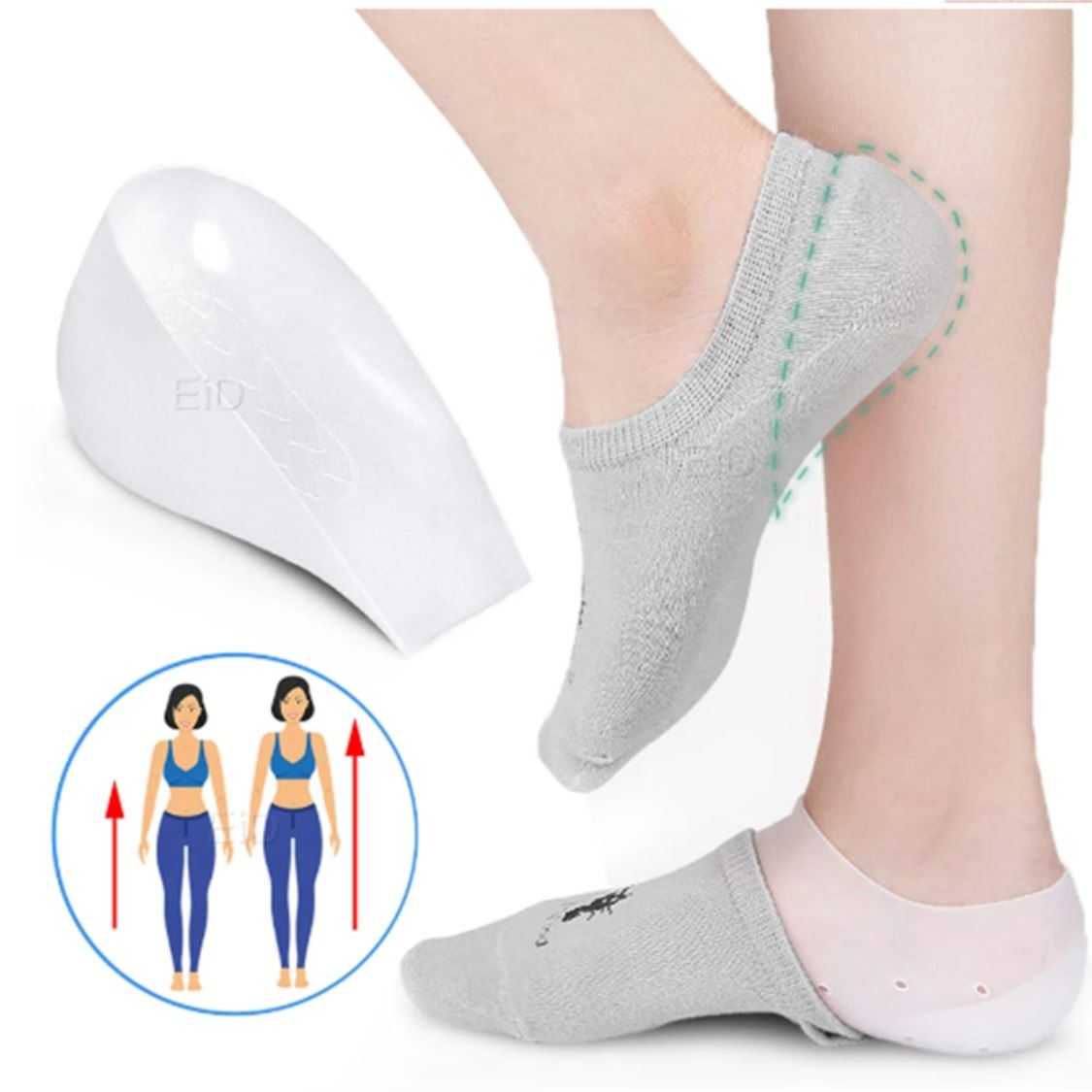 GENERICO Pack 12 Calcetines Blancos De Algodón Para Mujer Tobilleras