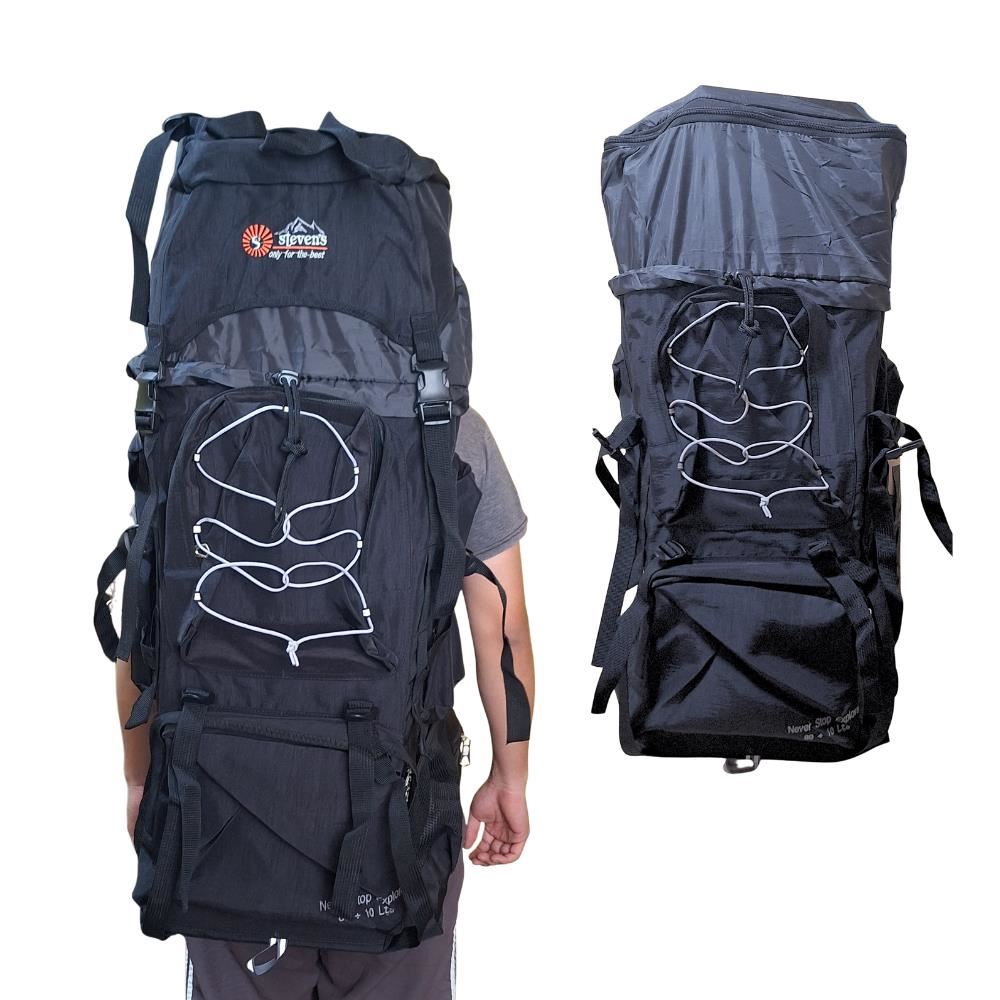 Mochila Campera Impermeable Expandible Trekking 80 + 10 litros Stevens Negro