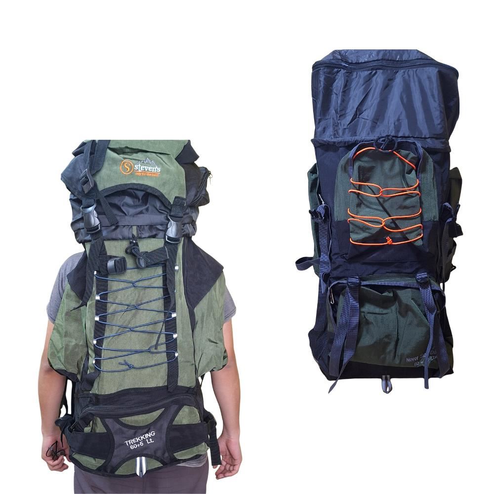 Mochila Campera Impermeable Expandible Trekking 80 + 10 litros Stevens Verde