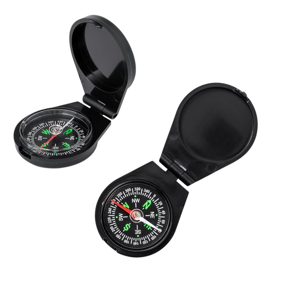 Brujula de Bolsillo Portatil con Tapa Protectora Abatible para Camping Senderismo Supervivencia