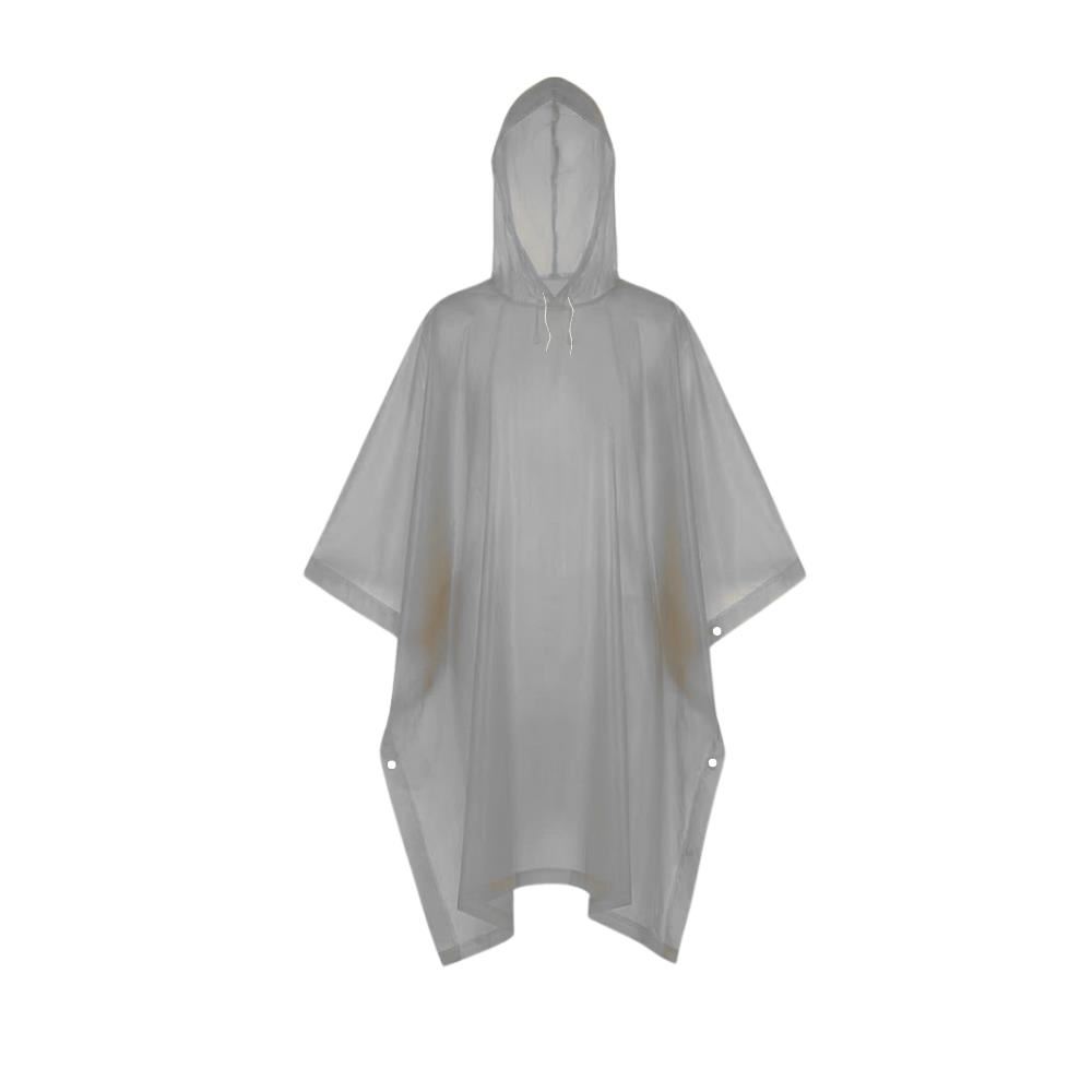 Poncho sin Mangas Cerrado con Capucha Ajustable y Botones Laterales EVA Plomo