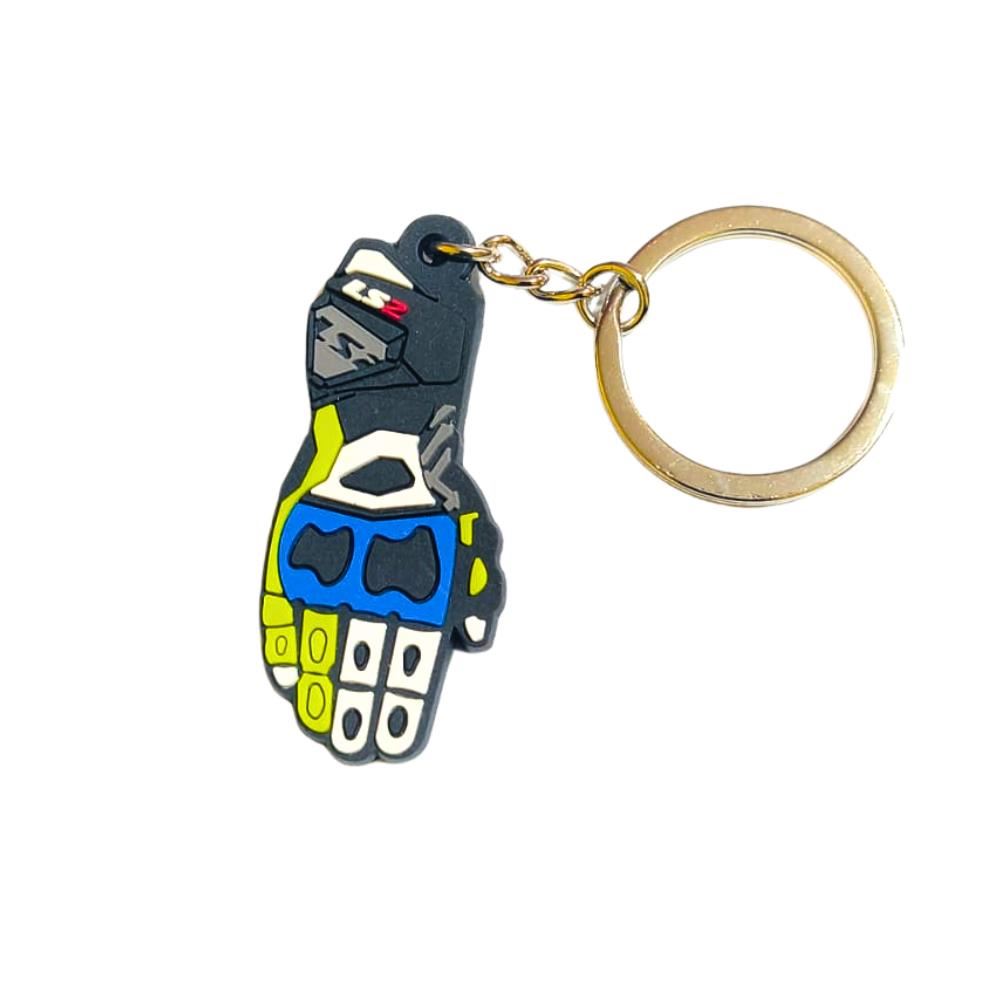 Llavero Ls2 con Diseño de Guantes de Motociclista de Goma Flexible para Llaves Mochila Casco Equipaje x 5und