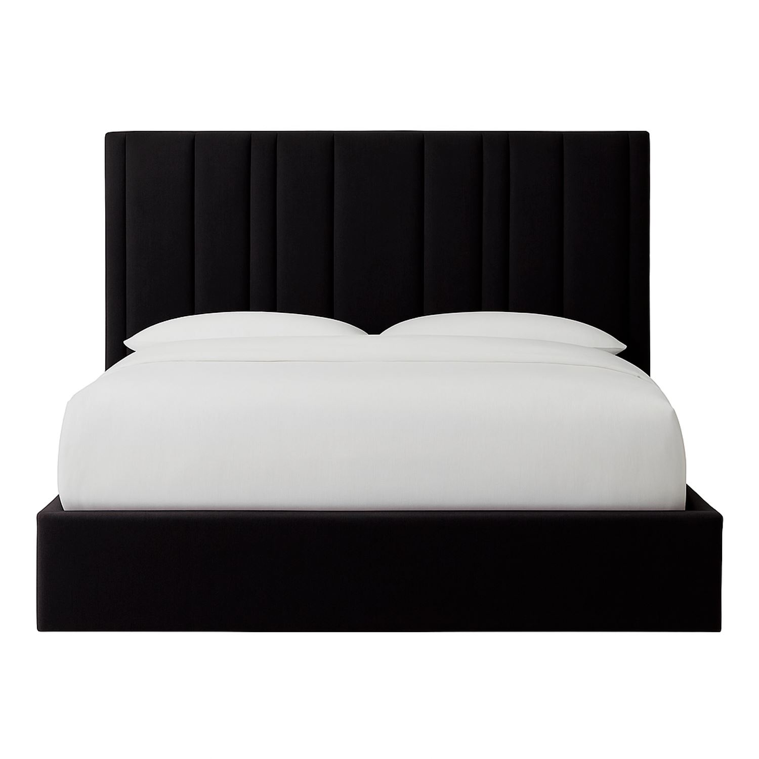 Cama Tapizada Líneas Negro 1.5 Plz