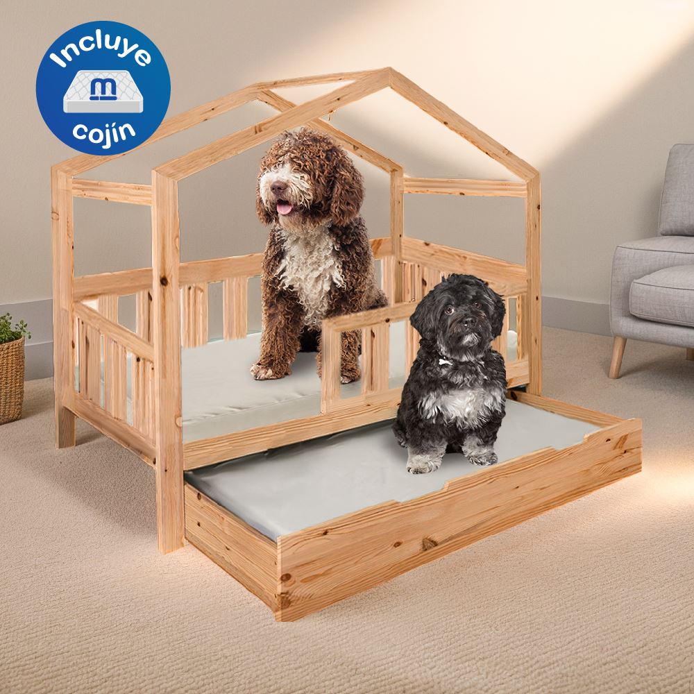 Cama para mascotas Reina 90x60 con cama auxiliar Movenda