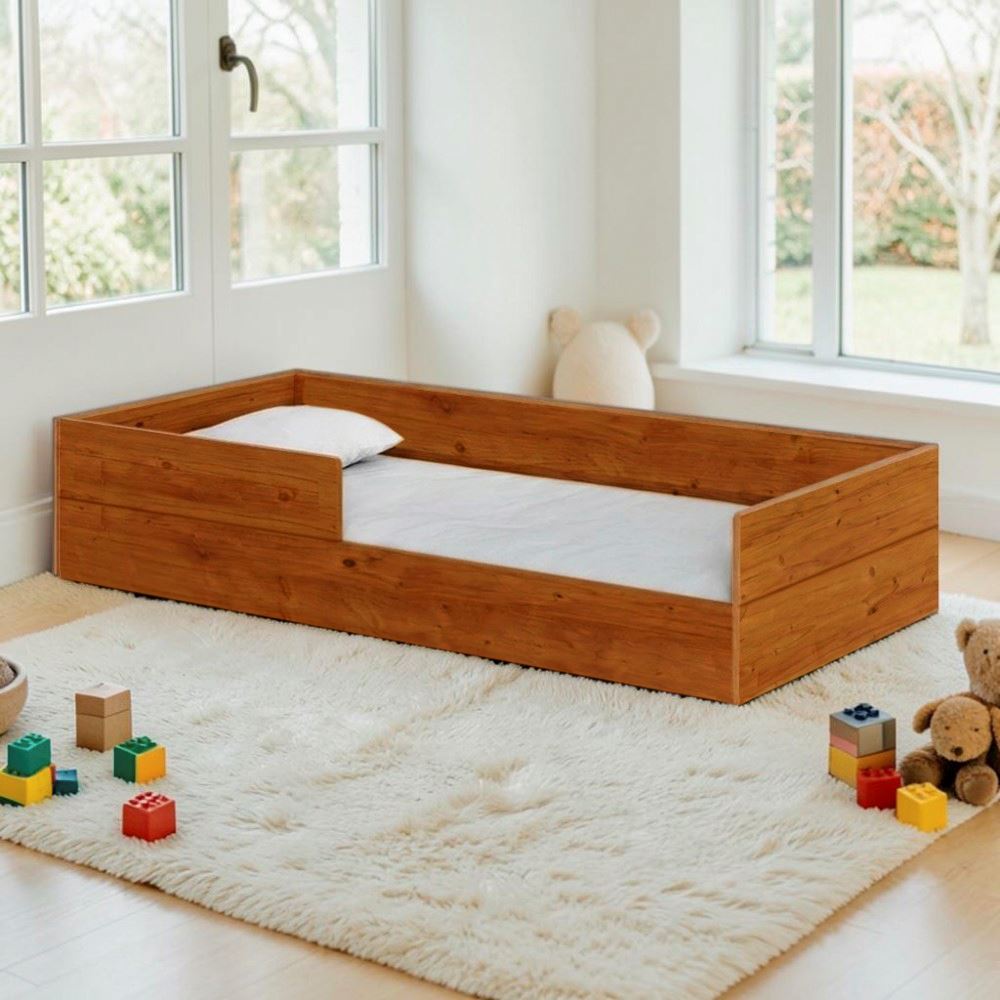 Cama Montessori de Madera Runi Plaza y Media Caoba Movenda