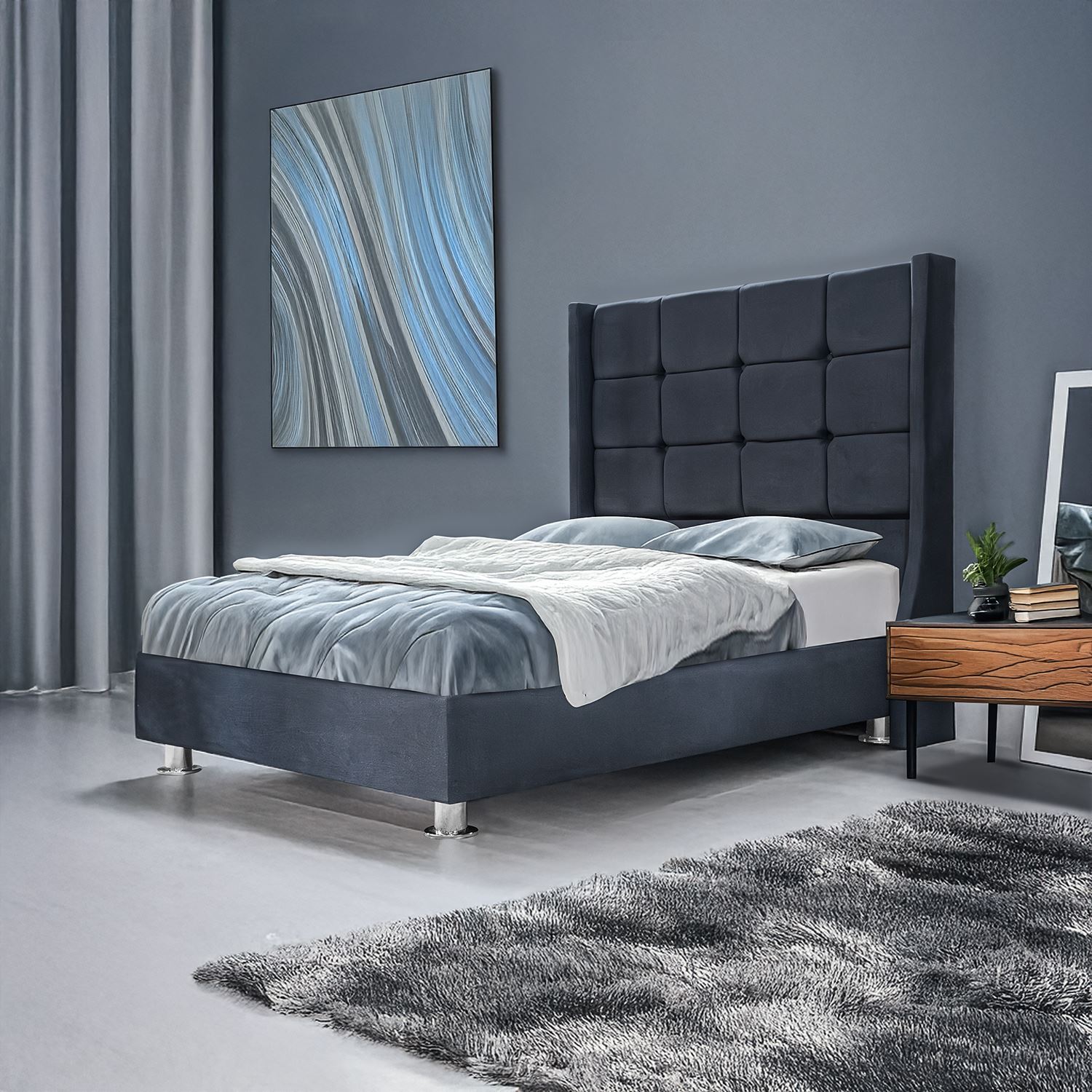 Cama Tapizada Clavel 2 Plazas