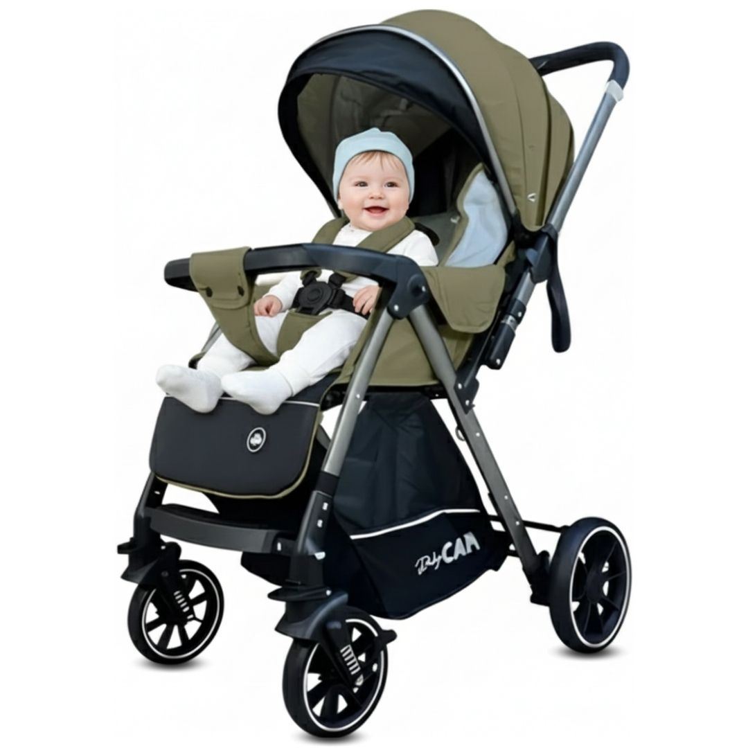 Coche Cuna de Lujo «CAMILA» Mango Reversible Green