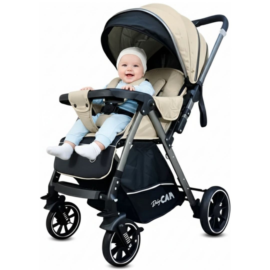 Coche Cuna de Lujo «CAMILA» Mango Reversible Beige