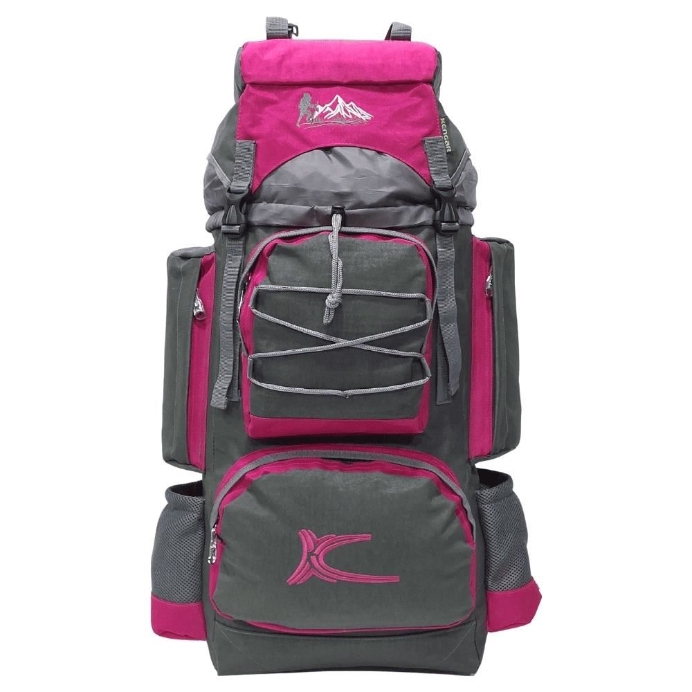 Mochila Campera Kengar Modelo N.3 Plomo - Fucsia