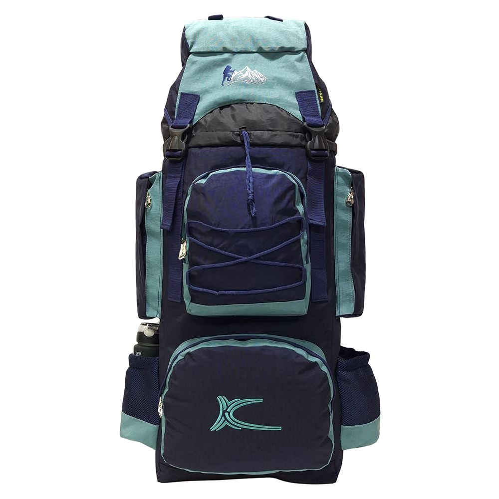 Mochila Campera Kengar Modelo N.4 Azul - Verde Jade
