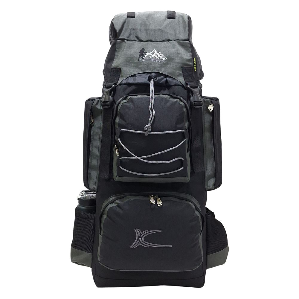 Mochila Campera Kengar Modelo N.4 Negro - Plomo