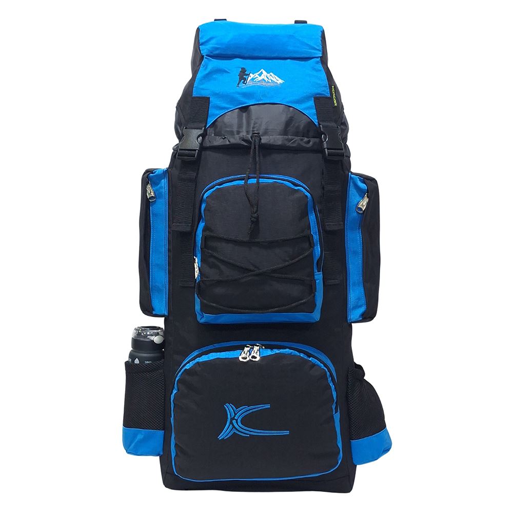 Mochila Campera Kengar Modelo N.4 Negro - Turquesa