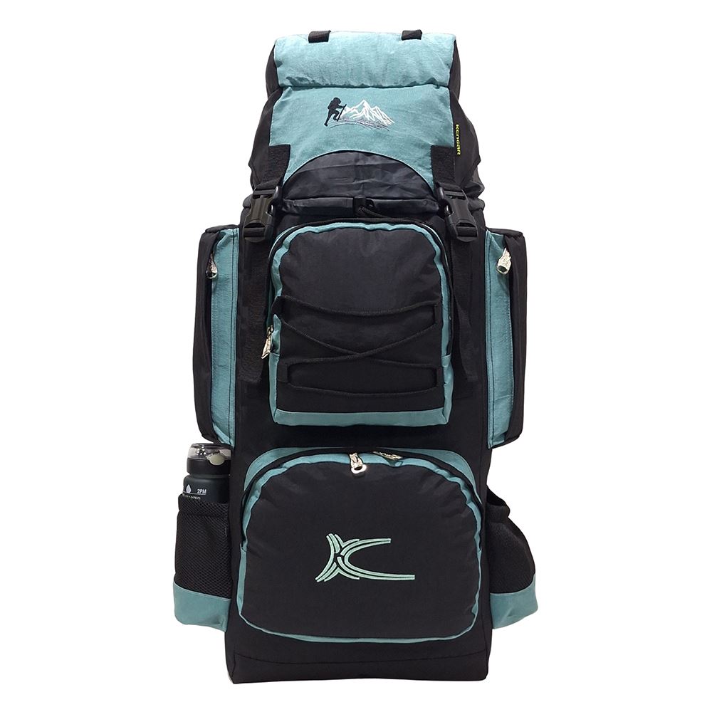 Mochila Campera Kengar Modelo N.4 Negro - Verde Jade