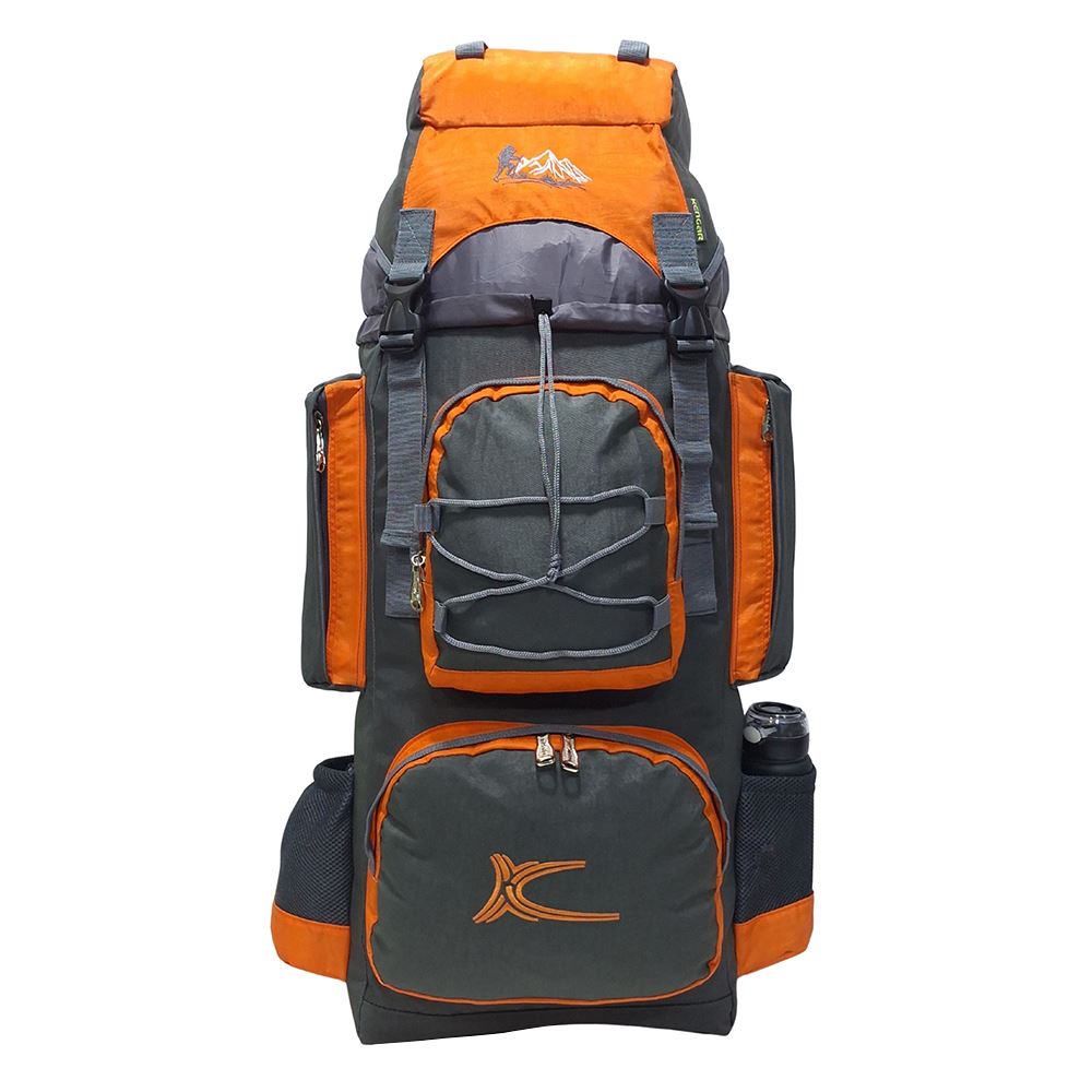 Mochila Campera Kengar Modelo N.4 Plomo - Naranja