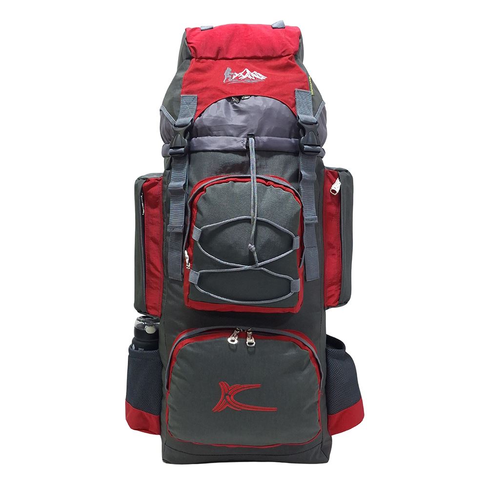 Mochila Campera Kengar Modelo N.4 Plomo - Rojo