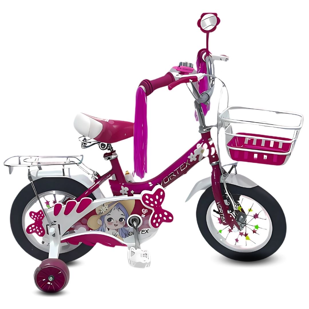 Bicicleta Campera con Canasta Aro 12 «CANDY III» Fucsia