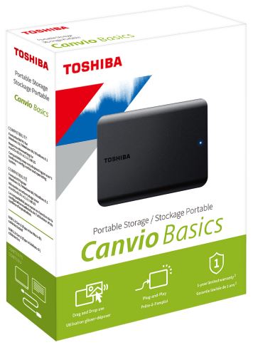 Disco Duro Externo Toshiba 1TB Canvio Basics Negro Mate