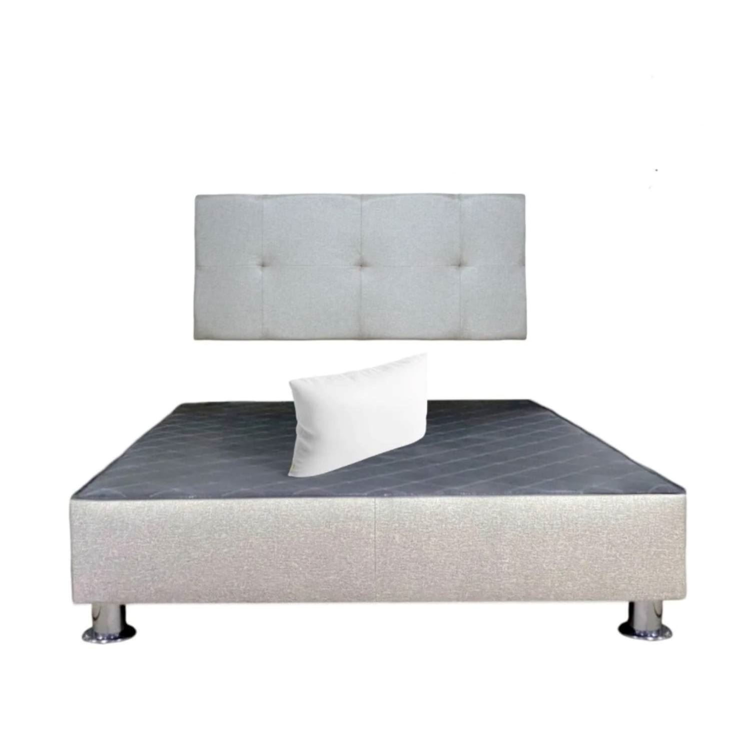 Cama tapizada Brisa - King - color Gris Claro
