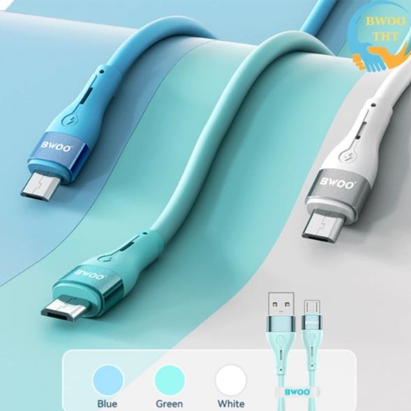 CABLE DE DATOS MINIMALISTA DE SILICONA USB A MICRO USB 1MT X280V BWOO