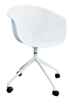 SILLA GIRO BLANCO GIRATORIA C/RUEDAS B/BLANCO