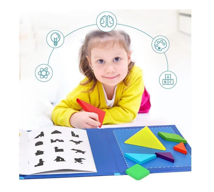 Libro Tangram Magnético Montessori – Rompecabezas Inteligente para Niños