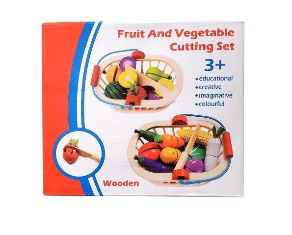 Set de Frutas y Verduras de Madera para Cortar