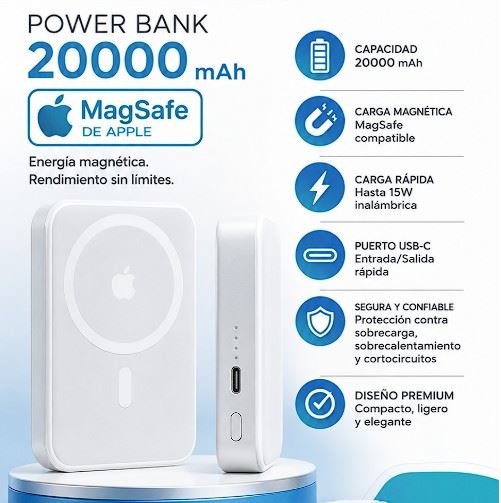Power Bank - Bateria Externa 20000 mAh MagSafe