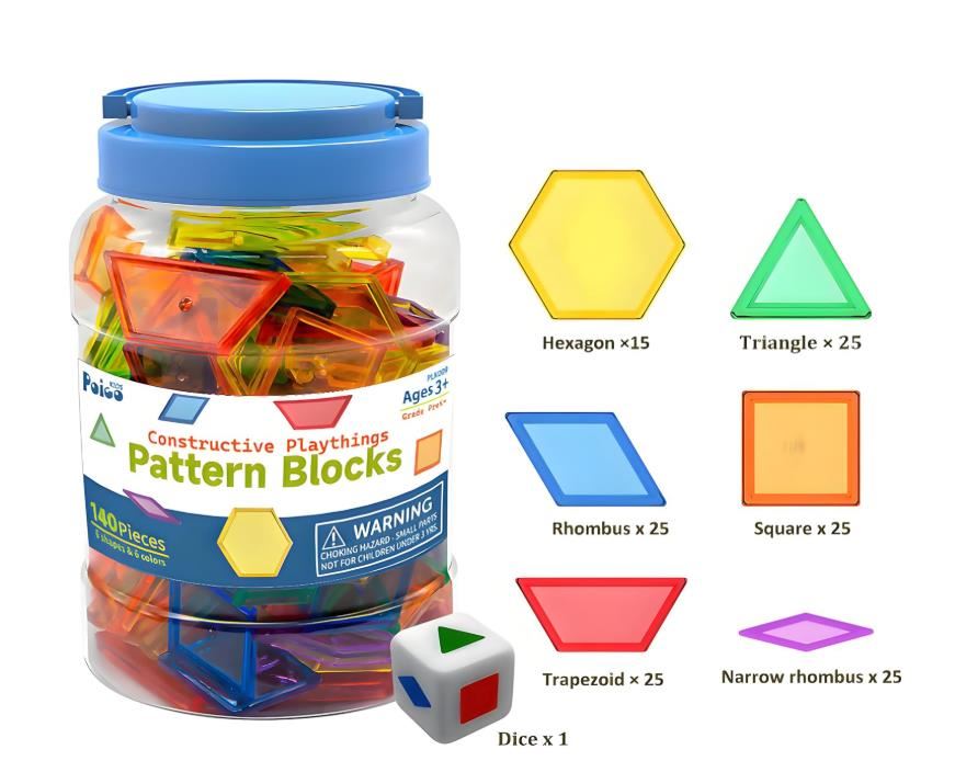 Bloques Geométricos Transparentes – 140 Piezas Educativas Montessori