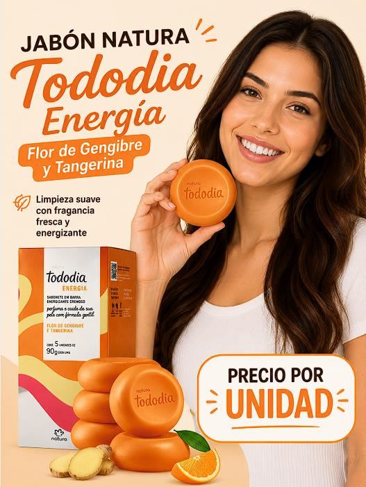 Jabones en barra Tododia flor de jengibre y mandarina UNIDAD