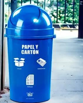 Tacho de Basura Azul Papel y Carton