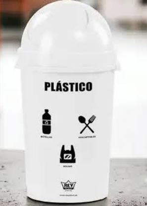 Tacho de Basura Blanco Plasticos