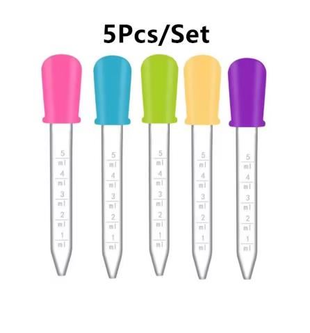 Set de 5 goteros o pipetas para experimento con niños