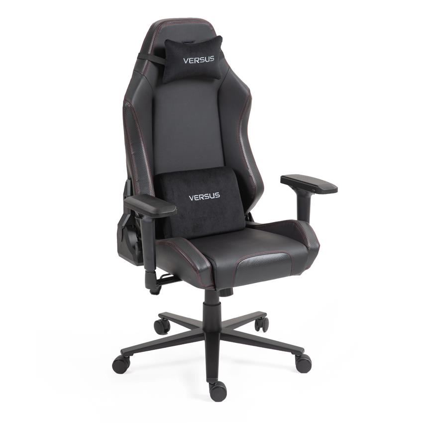 Silla Gamer Premium Escritorio Ergonómica Versus V-40 Negro Fibra