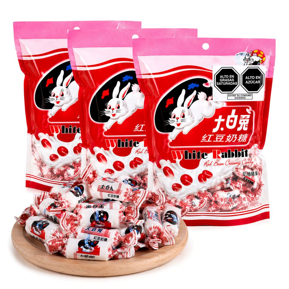 Pack Caramelos Cremoso De Frejol Rojo Cream Candy 3u de 200gr White Rabbit