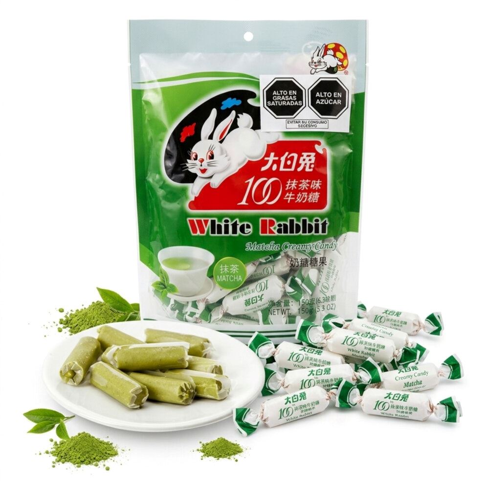 Caramelos Cremoso De Leche y Matcha 150gr White Rabbit Cream Candy
