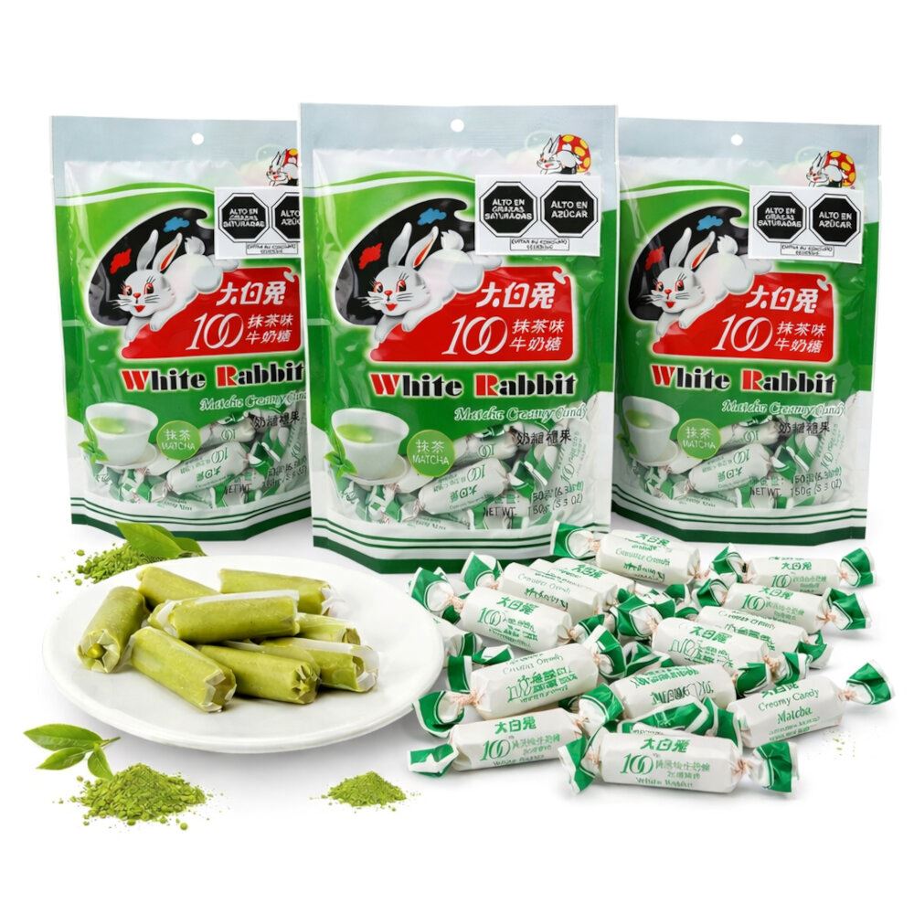 Pack Caramelos Cremoso De Leche y Matcha 3u de 150gr White Rabbit