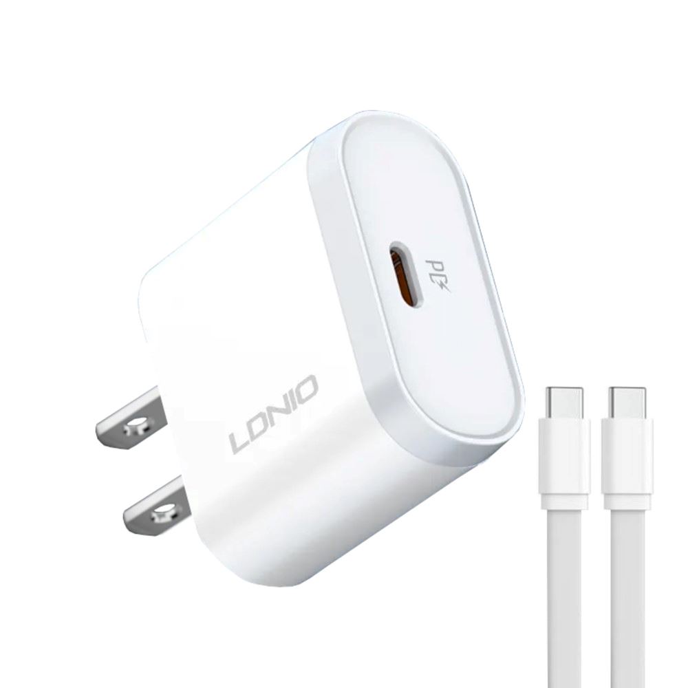Cargador de 20W Carga Rápida Q111 USB-C Incluye Cable USB-C a USB-C