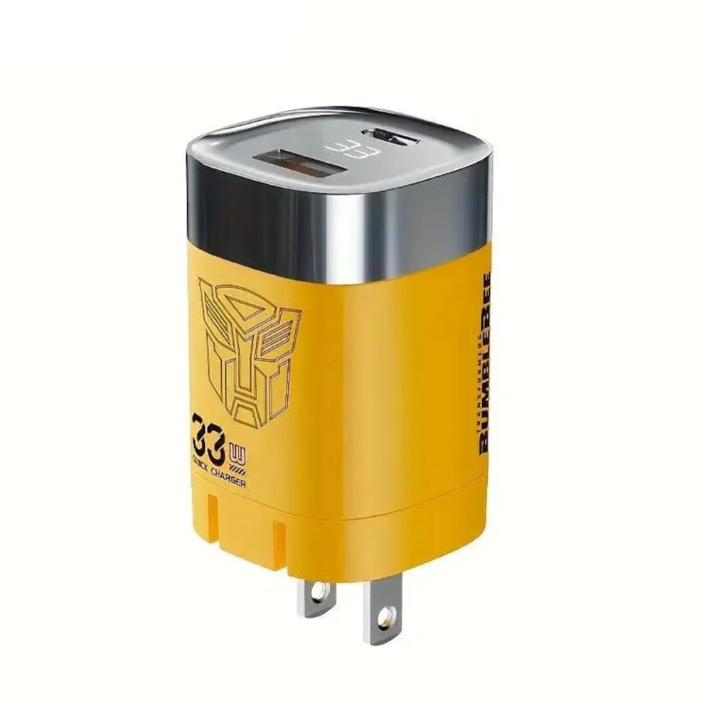 Cargador Transformers TF-K02 de 33W Carga Rápida 1 USB-C y 1 USB-A Amarillo