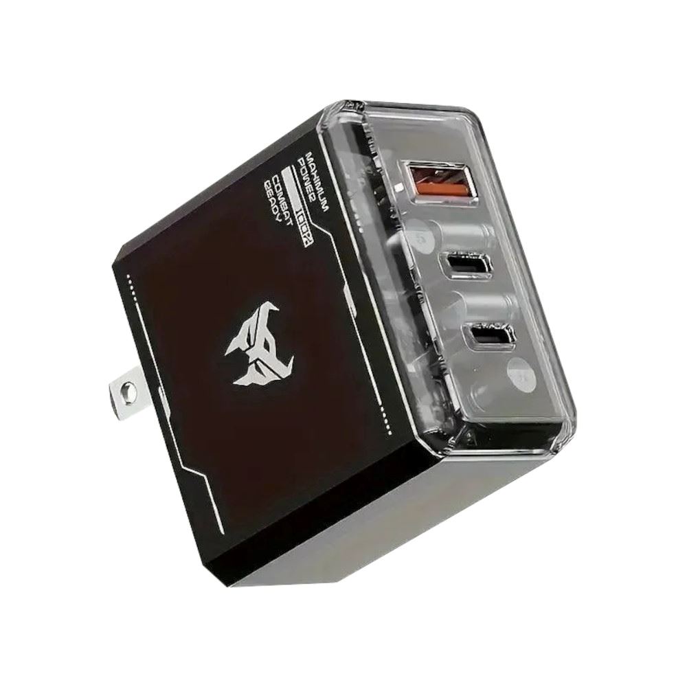 Cargador Transformers TF-K11 de 65W Carga Rápida 2 USB-C y 1 USB-A Negro